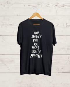 Funny Quotation print Black T shirt