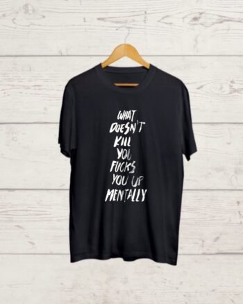 Buy Funny Quotation print Black T shirt