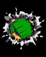 The Incredible Hulk Punching through