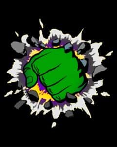 The Incredible Hulk Punching through