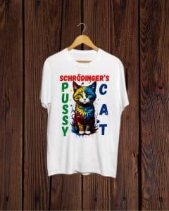 Schrodingers Pussy Cat print white Tshirt