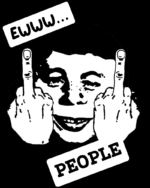 Buy Anti Social art print Black Tshirt - Image 2