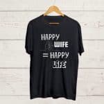 Happy wife Happy Life Black Tshirt