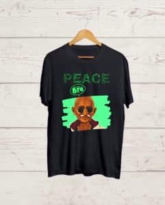 Peace Bro ft Gandhiji Black Tshirt