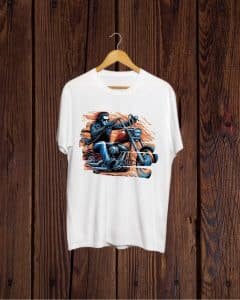 Ride the Lightening print white Tshirt
