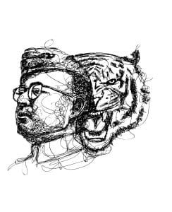 Banglar Bagh Netaji print white Tshirt