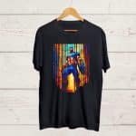 Captain America print Black T shirt