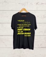 Kurt Cobain Vs Justin Bieber Tshirt