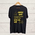 New Age Dating Rule print Black Tshirt