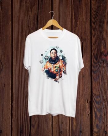 Elon Mask X Space X white Tshirt