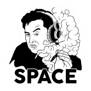 Elon Mask smoking print White T shirt