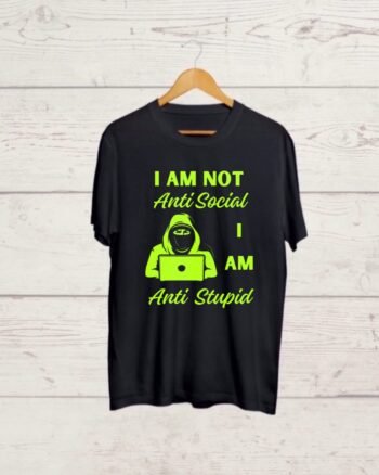 Buy Funny Quote print Black T shirt