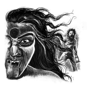 Buy Angry Ma Kali print white Tshirt