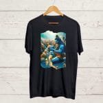 Buy Shiva with Dog print Black Tshirt
