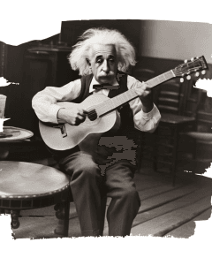 Einstein Playing Guitar print white Tshirt Buy Einstein T shirt