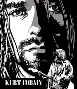Kurt Cobain print Round Neck T shirt