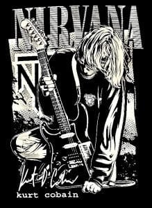 Kurt Cobain print Round Neck Tshirt