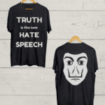 Both side Anonymous print Black Tshirt