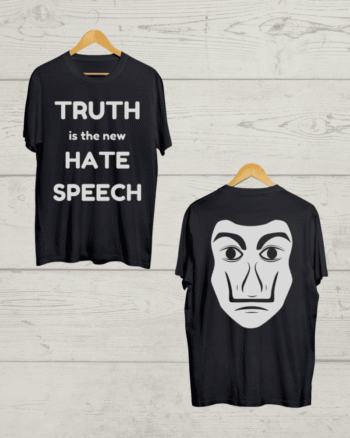 Both side Anonymous print Black Tshirt