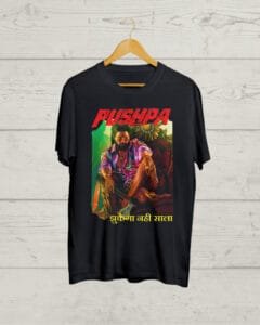 Buy Pushpa print Black T shirt