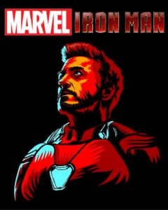 Both side Iron Man print Black T shirt