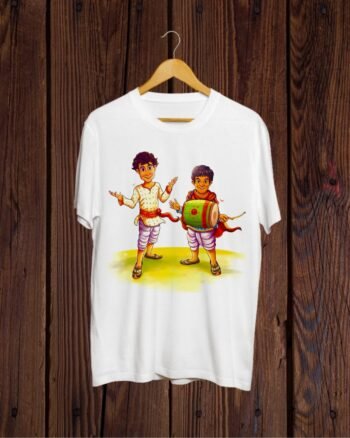 Hirak Rajar Deshe print white T shirt