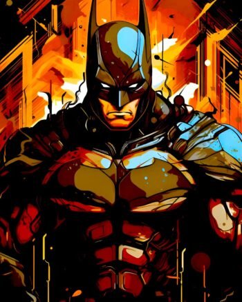 Batman print Round Neck Black Tshirt