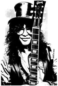 Guitarist Slash print white T shirt Buy Heavy Metal Tshirt