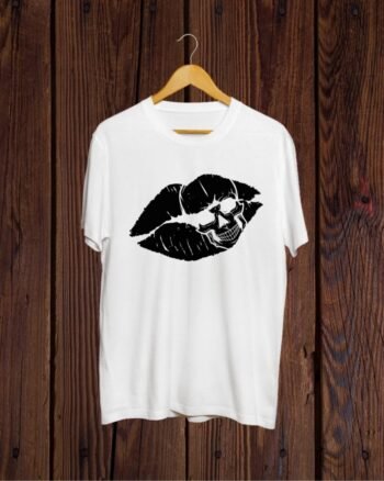 Buy Scary Lips print White T shirt