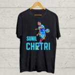 Buy Sunil Chetri print Black T shirt