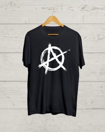 Buy Anarchy print Black T shirt