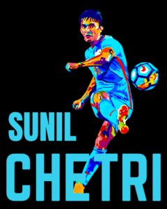 Buy Sunil Chetri print Black T shirt