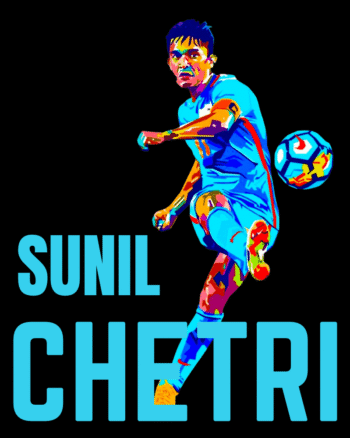 Buy Sunil Chetri print Black T shirt