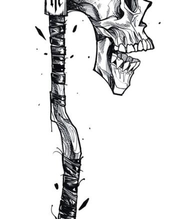 Buy Axe with a Skull white T shirt