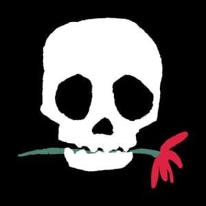 Buy Skull with Rose Black T shirt