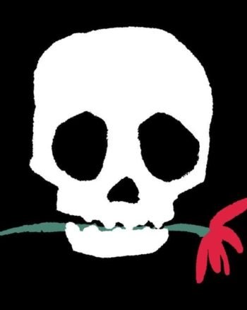 Buy Skull with Rose Black T shirt