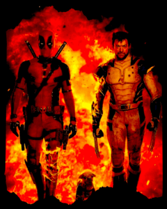 Wolverine Vs Deadpool Black T shirt