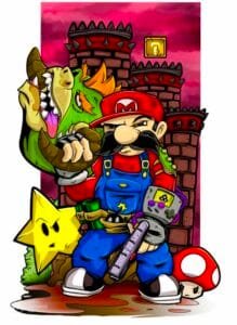 Both side Super Mario print T shirt