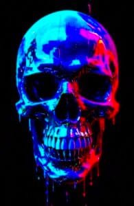 Reflective Skull print Black T shirt