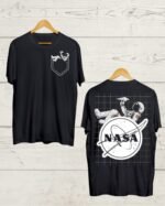 Buy both side nasa print black tshirt