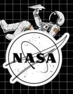 Both side NASA print Black T shirt