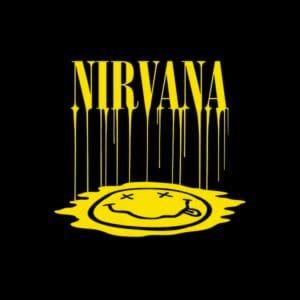 Both Side Nirvana print Black T shirt