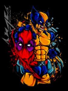 Wolverine and Deadpool Black T shirt