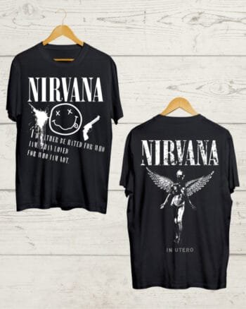 Both Side Nirvana print Round neck Tee