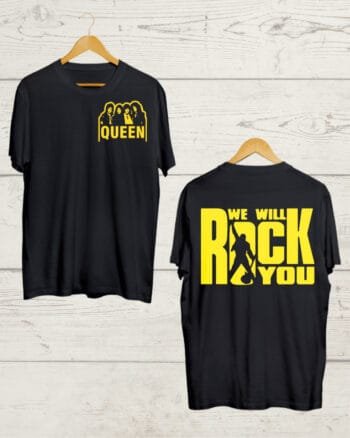 Both Side Queen print Black T shirt