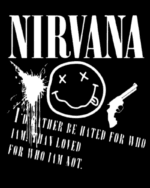 Both Side Nirvana print Round neck Tee