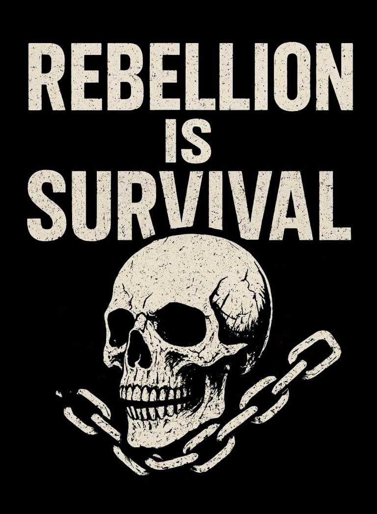 Buy Rebellion is Survival Black T shirt