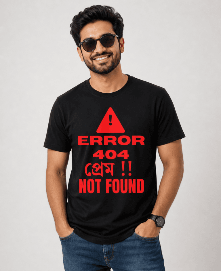 Bengali meme print Black T shirt