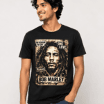 Buy Bob Marley Reggae Style Black T shirt