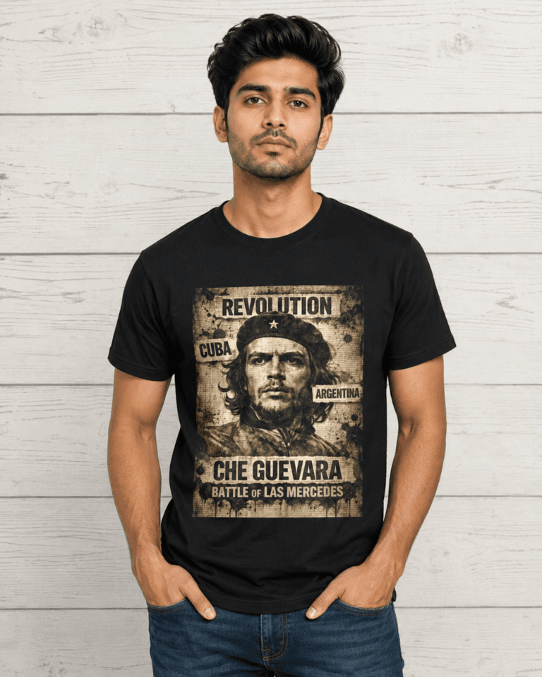 Buy Che Guevara Round neck Black T shirt